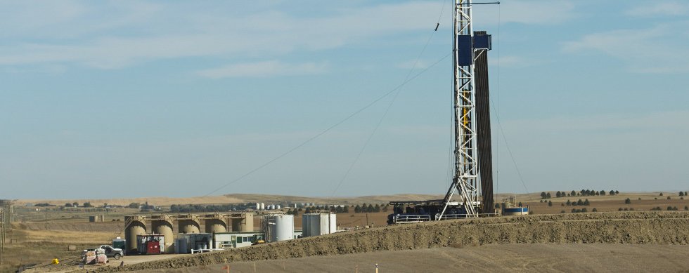 A new oil well being drilled in northwestern North Dakota
