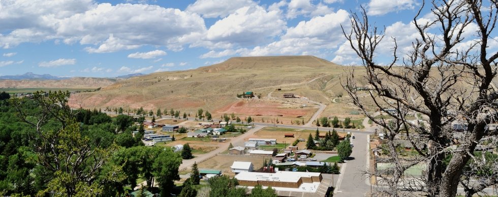 View overlooking the town of Dubois, Wyoming