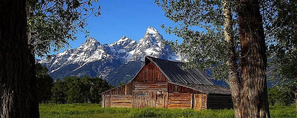 Mormon row barns in Grand Teton National Park