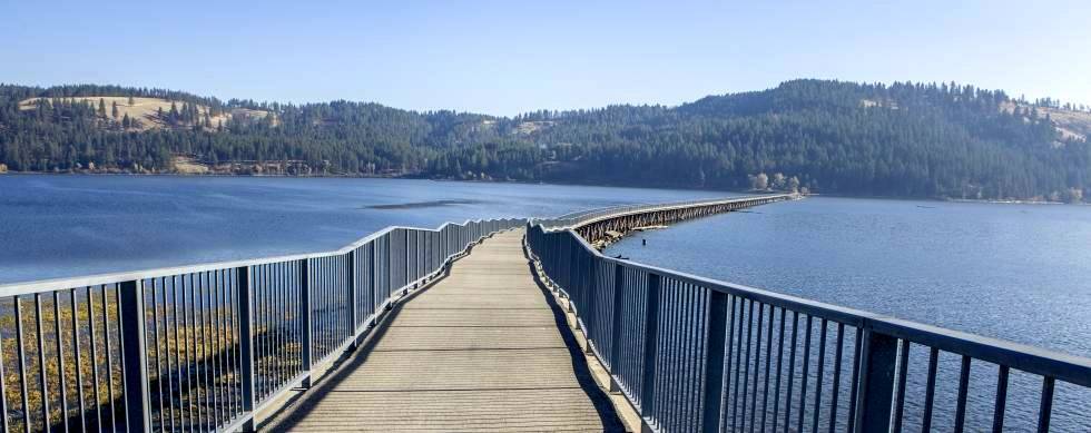 Trail of the Coeur d’Alenes crosses Chatcolet Lake