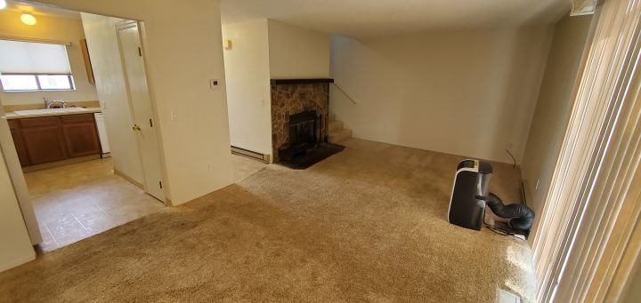 Living Room w/ Wood Burning Fireplace