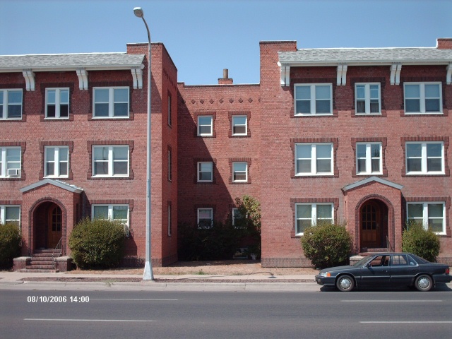 Front of apartments