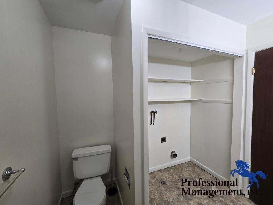 Bathroom w/ Washer and Dryer Hook Ups