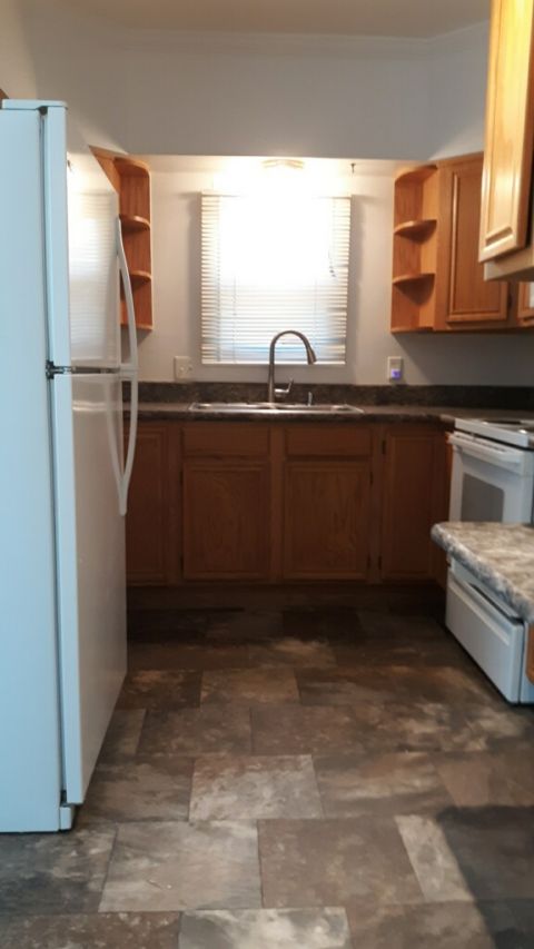 Kitchen with New Flooring and Countertops