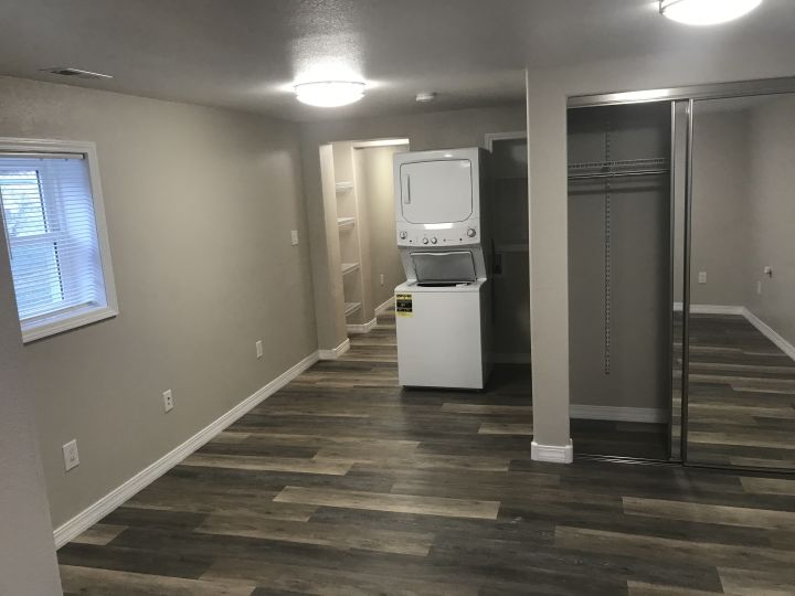 Bedroom w/ Washer and Dryer
