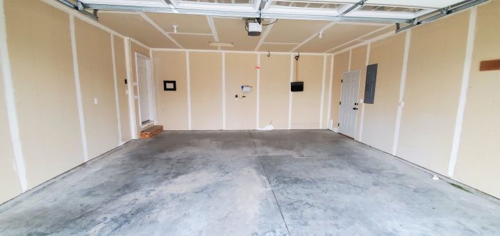 Clean, Finished Two Car Garage