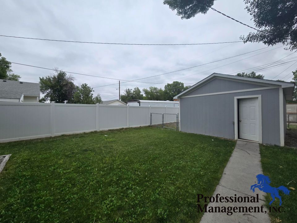 Back Yard w/ Garage